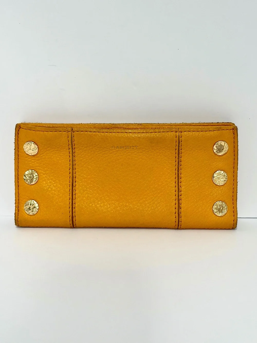 Hammitt 110 North Wallet In Tangerine 🍊 Brushed Gold Hardware/ Hammered Rivets